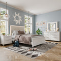 Furniture Of America Drima Modern 4 Piece Pearl White Solid Wood Kids Platform Bedroom Set With Led