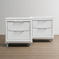 Furniture Of America Drima Modern Pearl White Solid Wood 2 Drawer Kids Nightstand Set Of 2