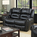 Dylan Contemporary Black Faux Leather Loveseat By Foa