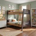 Furniture Of America Elbrook Modern Grey Mauve Solid Wood Twin Over Full Bunk Bed