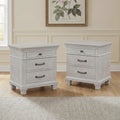 Furniture Of America Eleanor Weathered Grey Wood 3 Drawer Nightstand Set Of 2