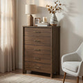 Furniture Of America Elira Mid Century Modern Walnut Wood 5 Drawer Chest