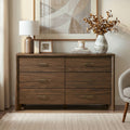 Furniture Of America Elira Mid Century Modern Walnut Wood 6 Drawer Dresser