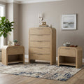 Furniture Of America Elowyn 3 Piece Natural Solid Wood Chest And 2 Nightstand Bedroom Set