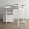 Furniture Of America Elyra Modern Twin White Solid Pinewood Loft Bed With 3 Drawer Cabinet
