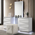Furniture Of America Emrix Modern 2 Piece White 6 Drawer Vanity Set With Led Light And Full Length Mirror
