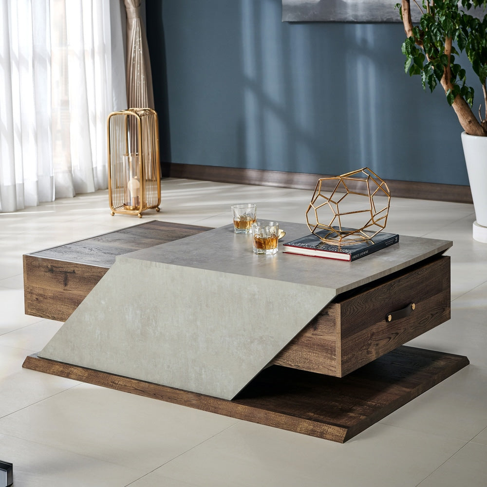 Furniture Of America Enixa Modern Adjustable Two Tone Coffee Table