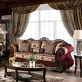 Furniture Of America Estra Traditional Red Solid Wood Padded Sofa