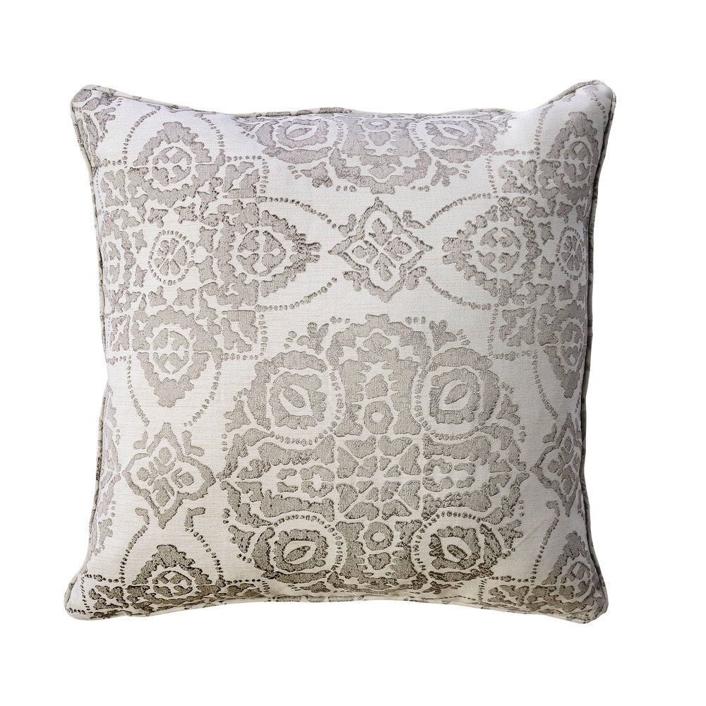 Furniture Of America Eva 20 Inch Grey Floral Medallion Throw Pillows Set Of 2