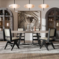 Furniture Of America Evrena Modern 5 Piece Black Wood Dining Table Set