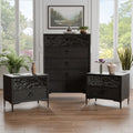 Furniture Of America Fable Modern 3 Piece Solid Wood Chest And 2 Nightstand Bedroom Set