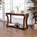 Furniture Of America Farrell Traditional Dark Oak Glass Top Entryway Sofa Table