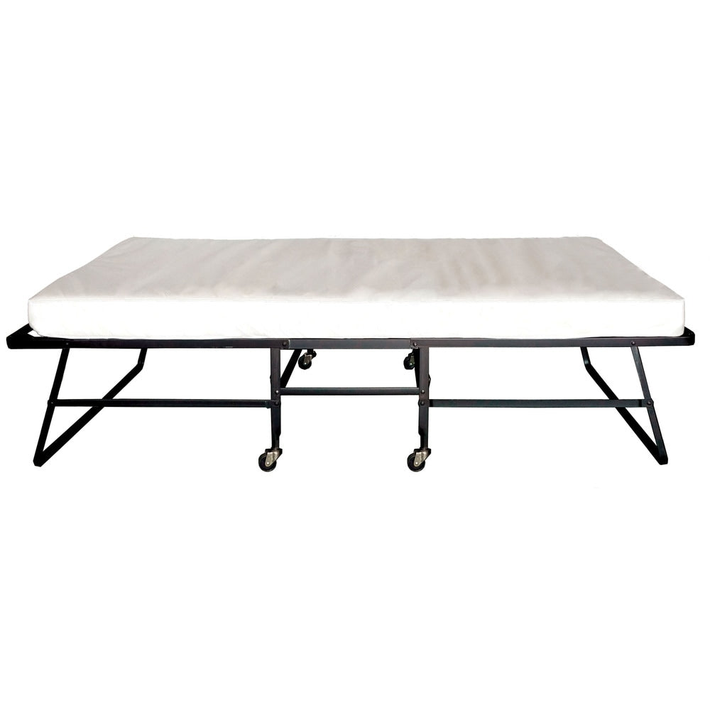 Feld Contemporary Twin White Rollaway Bed With Mattress By Foa