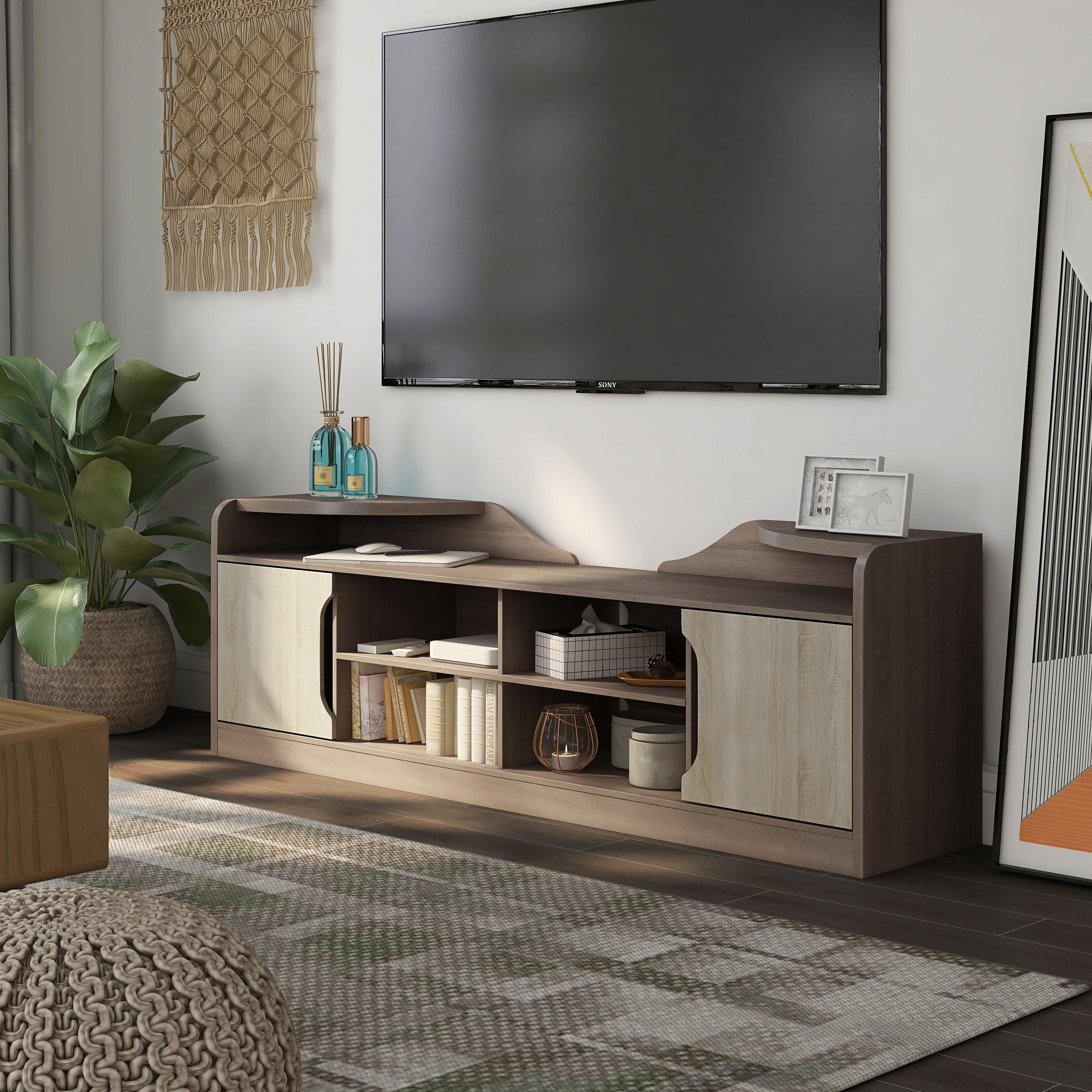 Elgin Rustic Chestnut Brown 72 Inch Storage Tv Stand By Foa