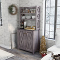 Furniture Of America Cenna Rustic Distressed Grey Microwave Cabinet