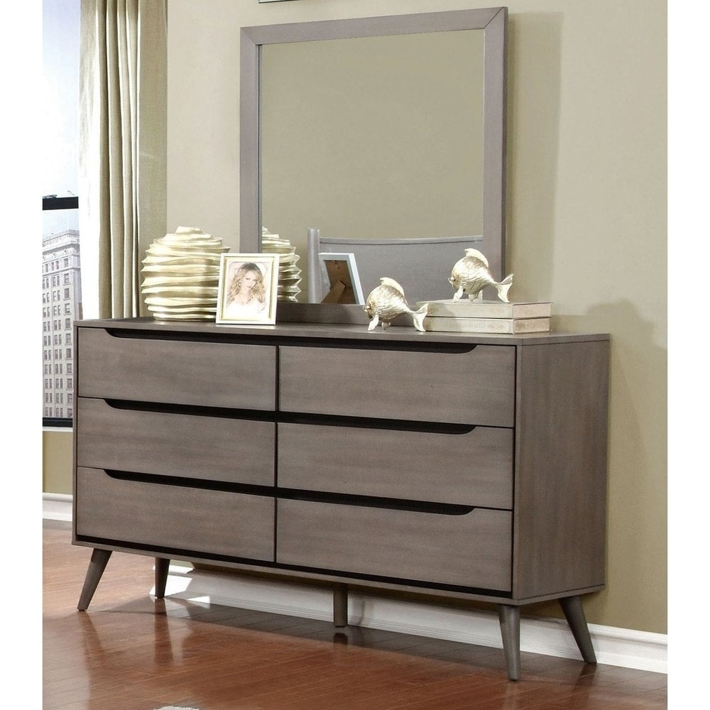 Corrine Mid Century Modern 2 Piece Dresser And Mirror Set By Foa