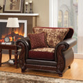 Furniture Of America Franchesca Traditional Style Fabric And Leatherette Chair