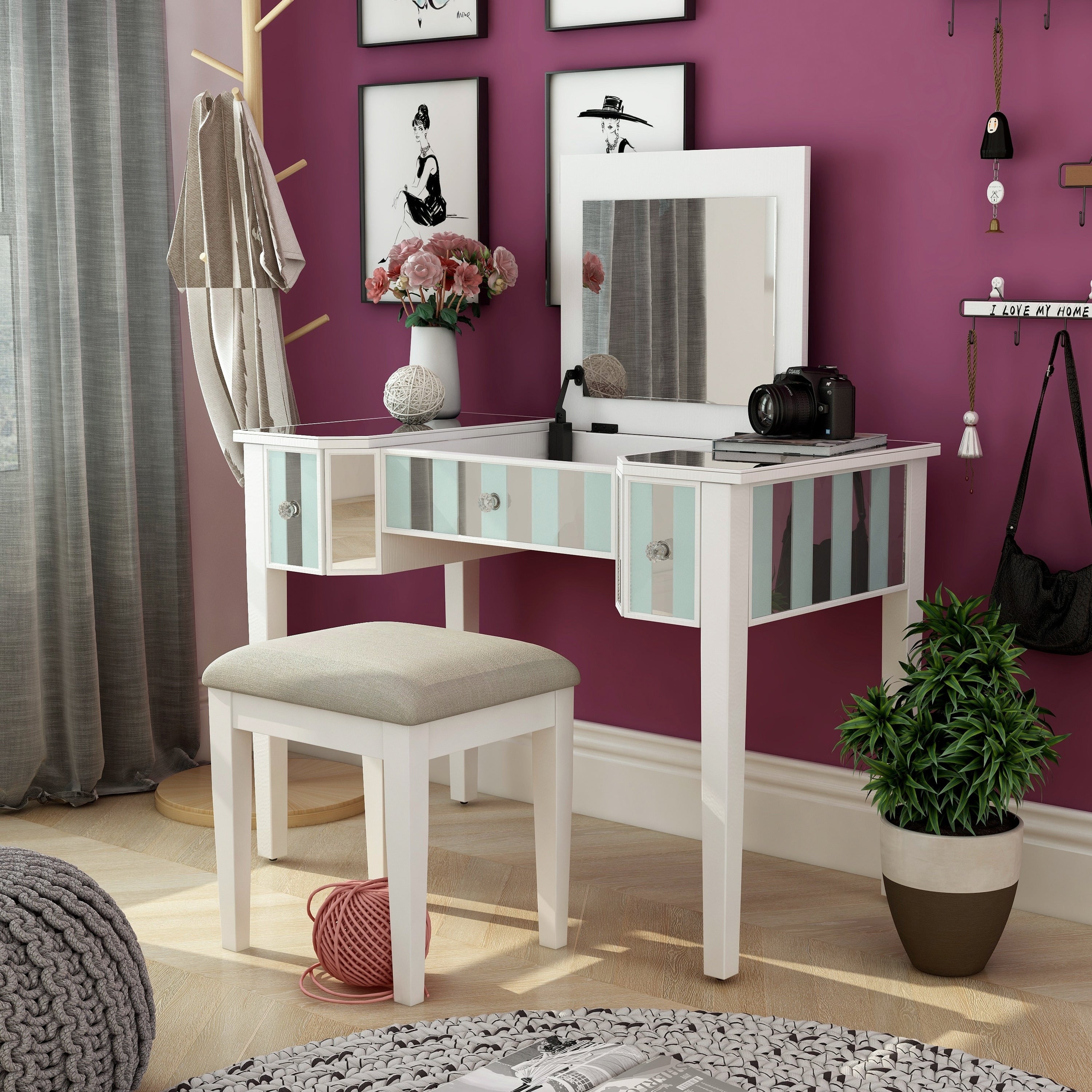 Emilia Glam 2 Piece Vanity Set By Foa