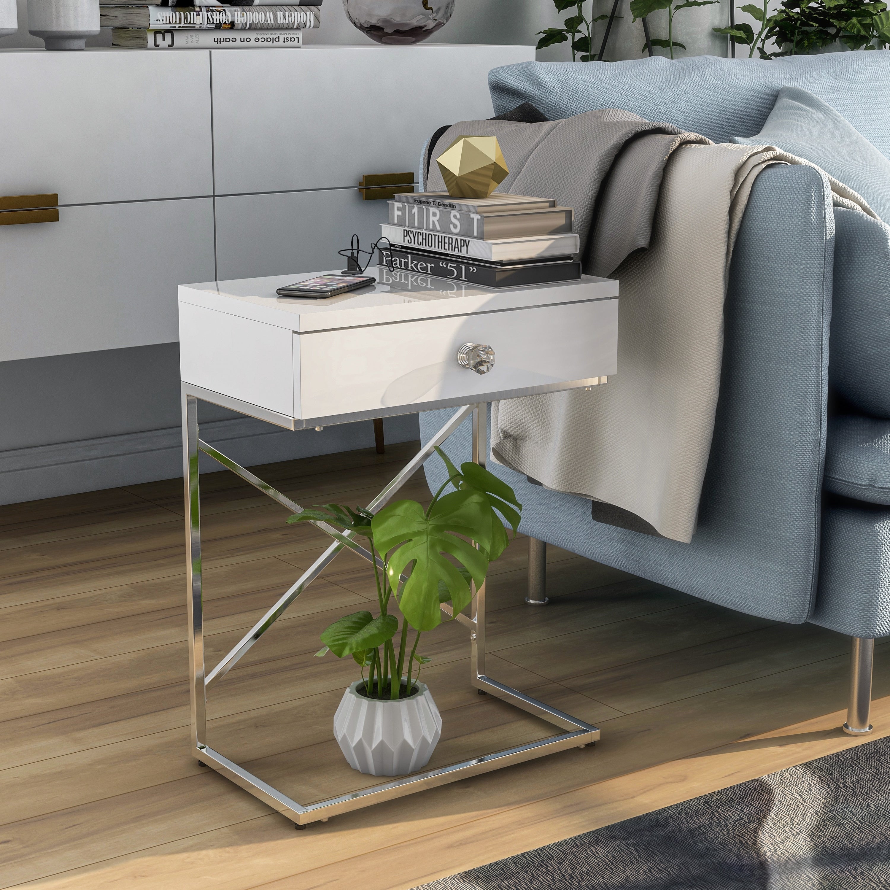 Furniture Of America Geneva Modern 1 Drawer End Table