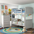 Furniture Of America Giorgos 2 Piece White Solid Wood Twin Over Twin Bunk Bed And Chest Kids Bedroom Set