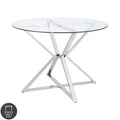 Furniture Of America Grazi Contemporary Glass Top Round Dining Table