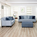 Furniture Of America Gregen 3 Piece Grey Solid Wood Sofa And Ottoman Set With Pillows