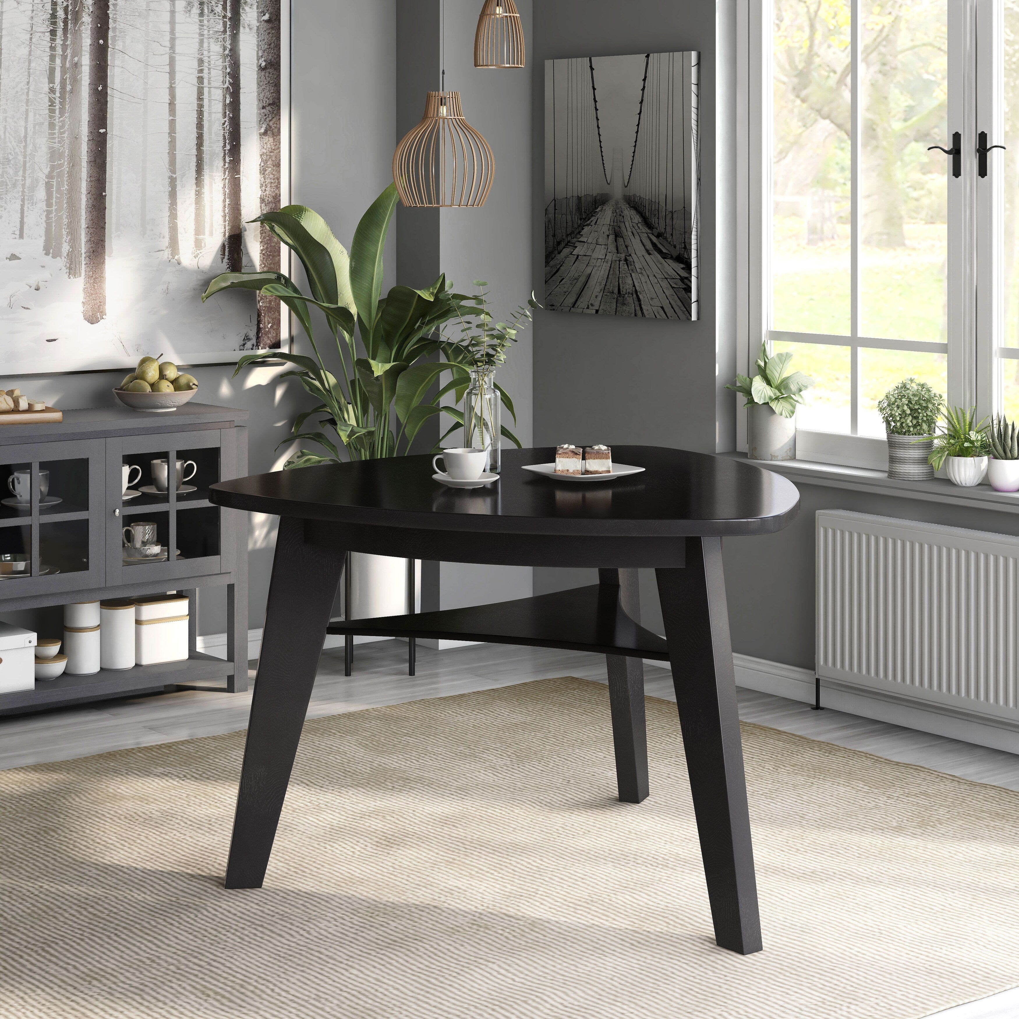 Karille Modern 54 Inch Black Counter Height Dining Table By Foa