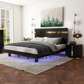 Furniture Of America Halifax Modern 2 Piece Wood Black Platform Bedroom Set With Underbed Led
