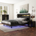 Furniture Of America Halifax Modern 3 Piece Wood Black Platform Bedroom Set With Underbed Led