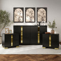 Furniture Of America Halifax Modern Rubberwood Black Dresser And 2 Nightstand Bedroom Set