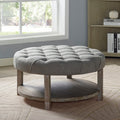 Furniture Of America Harissa Transitional Round Button Tufted Ottoman