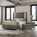 Furniture Of America Iralles Modern 3 Piece Dark Grey Wood Queen Platform Bedroom Set With Led Light