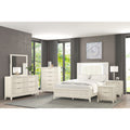 Furniture Of America Irwin 6 Piece Antique White Wood Panel Bedroom Set With Led Headboard