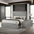 Furniture Of America Isabella Glam 3 Piece Metallic Grey Wood King Platform Bedroom Set
