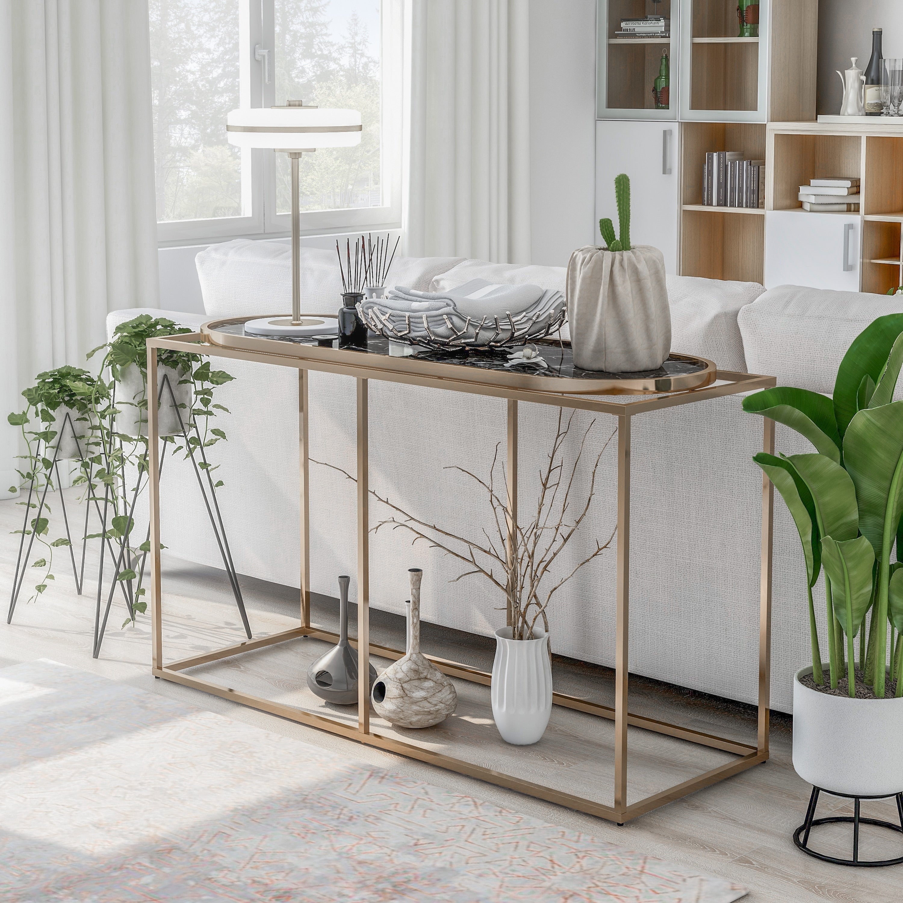 Furniture Of America Jaide Transitional Champagne Tone Sofa Table