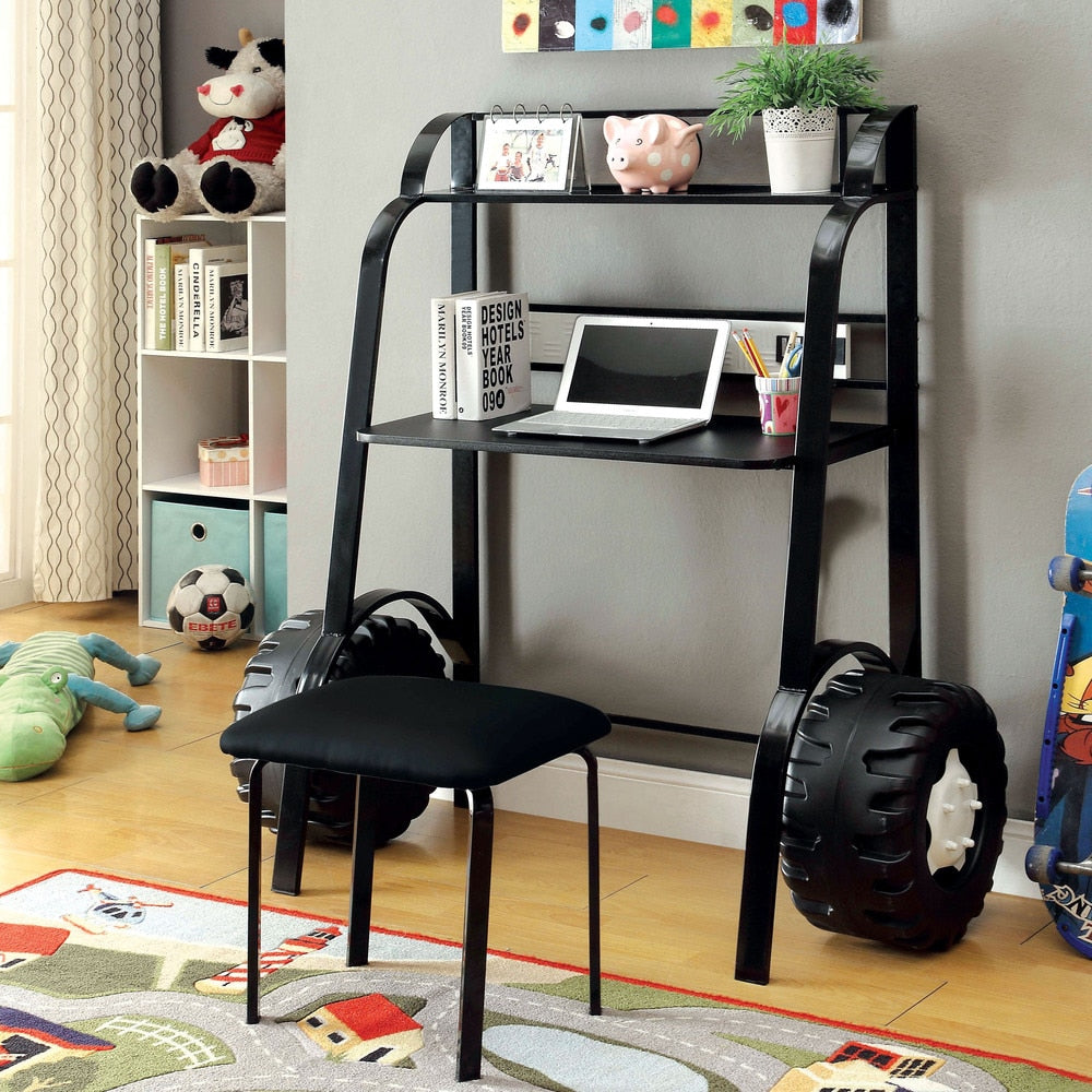 Furniture Of America Jimmie Black Metal Racing Writing Desk
