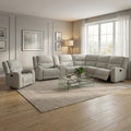 Furniture Of America Jorwyn Modern 2 Piece Beige Fabric Sectional Sofa And Recliner Set