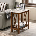Furniture Of America Joya Transitional X Shaped Side Panels Side Table