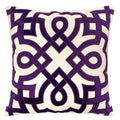 Furniture Of America Verenice Contemporary Purple White Cotton Linen Accent Pillows Set Of 2