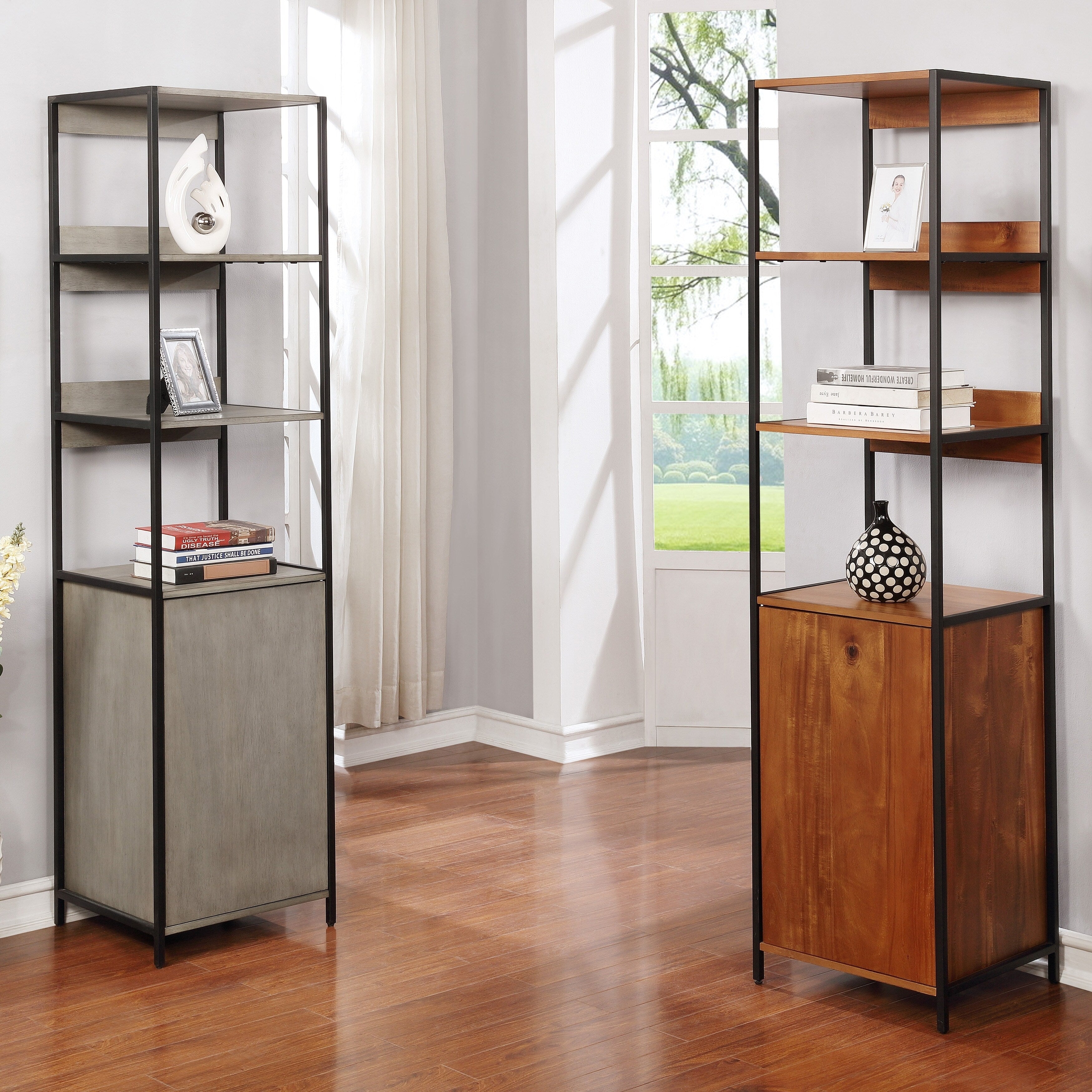 Furniture Of America Kadijah Contemporary Acacia 3 Shelf Storage Bookshelf
