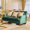 Furniture Of America Katrina Contemporary Nailhead Microfiber Emerald Green Loveseat