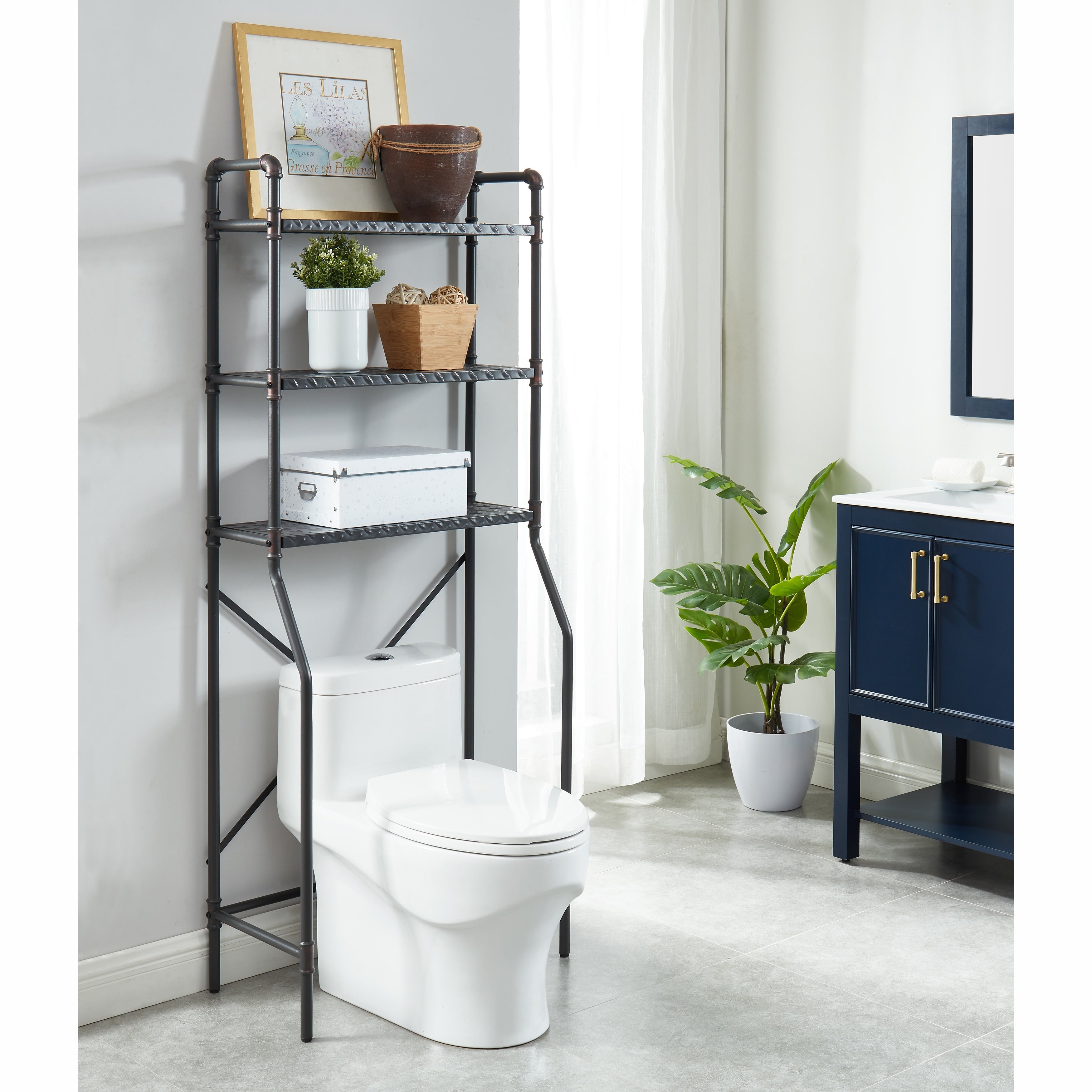 Furniture Of America Kilrea Industrial Over The Toilet Shelf Organizer