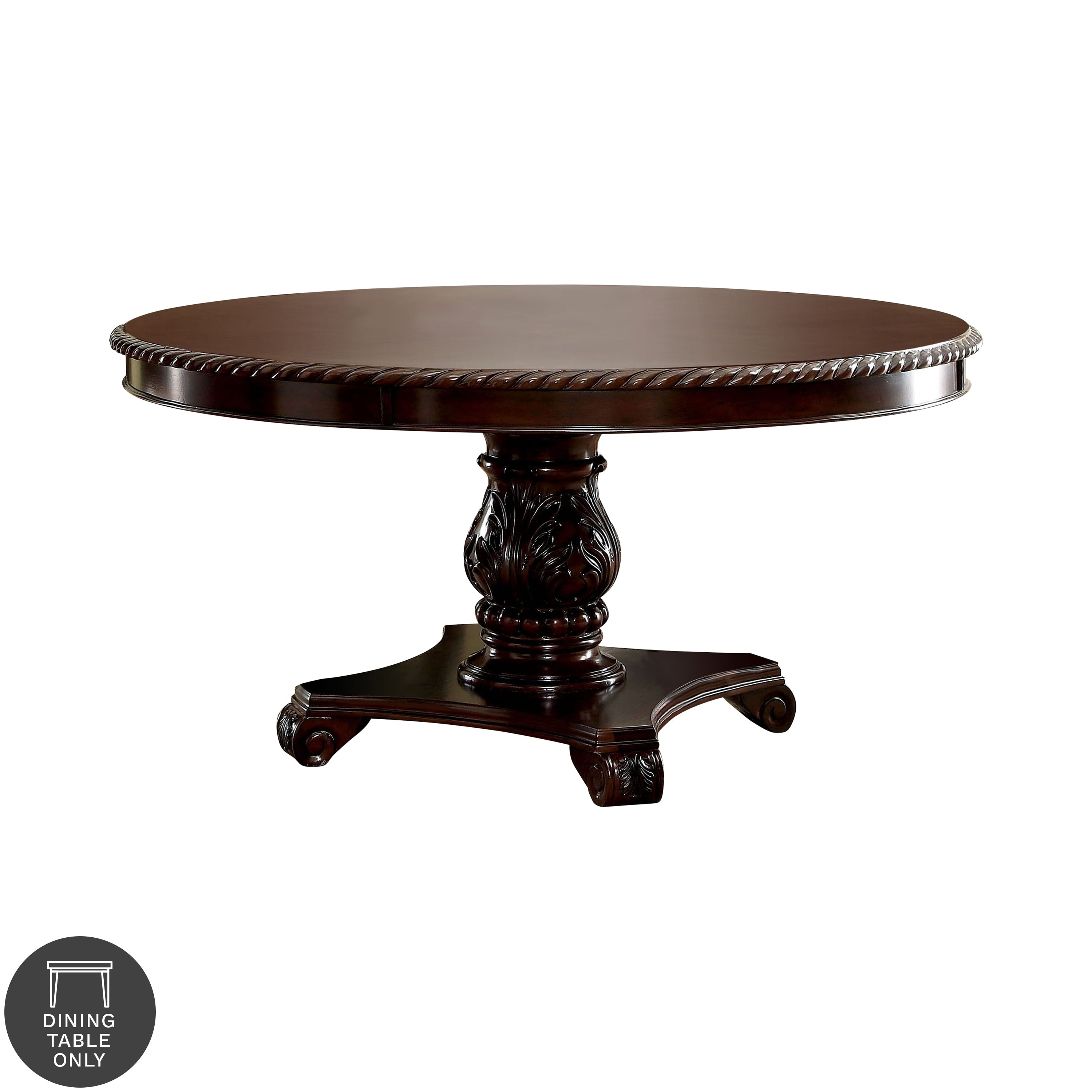 Furniture Of America Oskarre Brown Cherry Round Dining Table