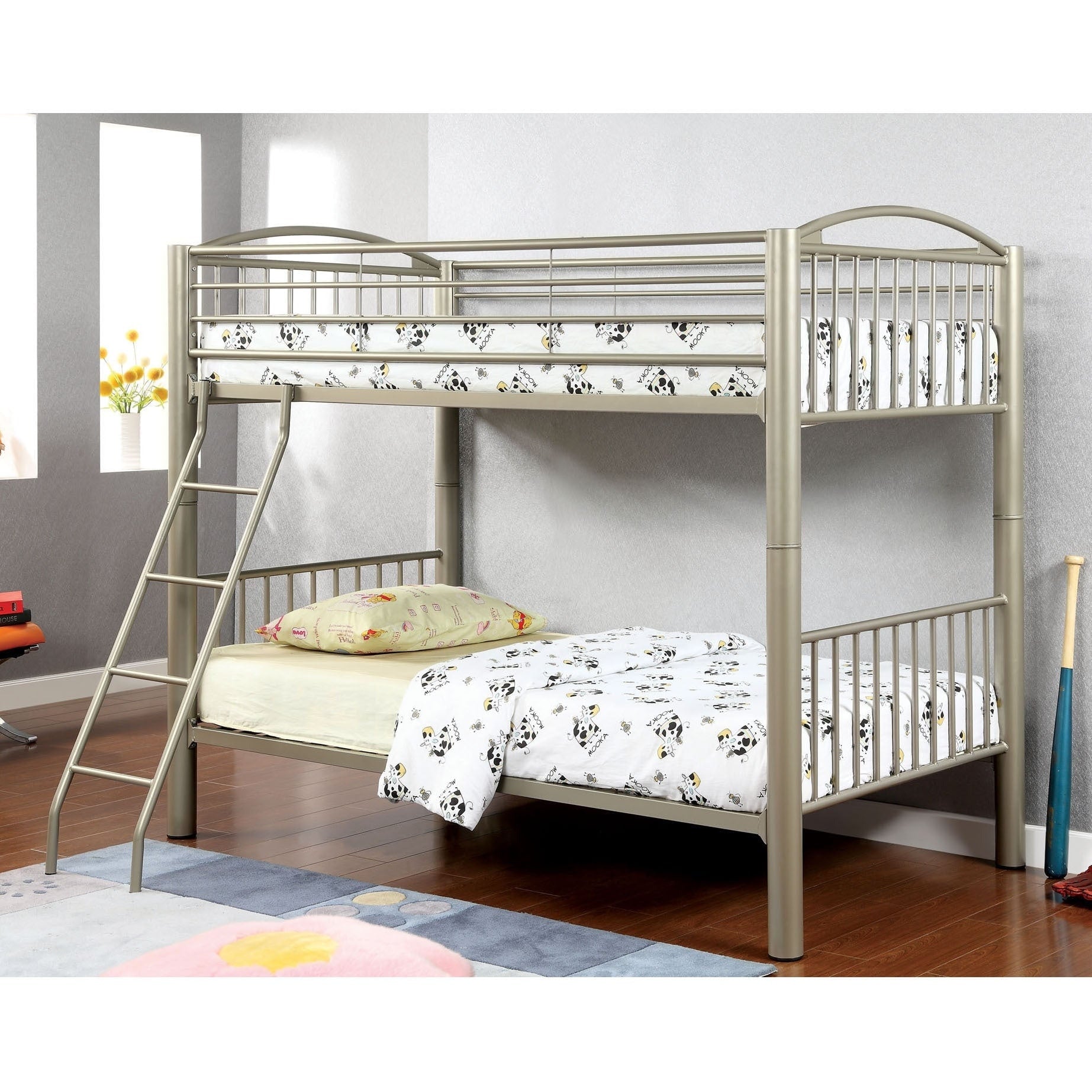 Furniture Of America Olivane Champagne Gold Twin Bunk Bed