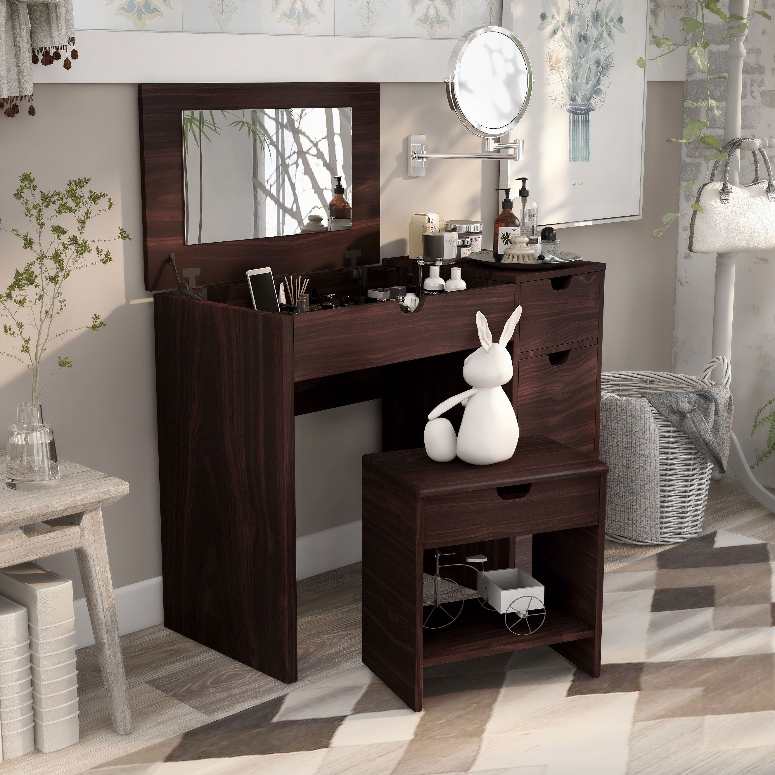 Porch Den Pilsen Vanity Table And Stool