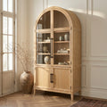 Furniture Of America Lenn Modern Farmhouse Solid Wood 6 Shelf Bookcase With Glass Doors