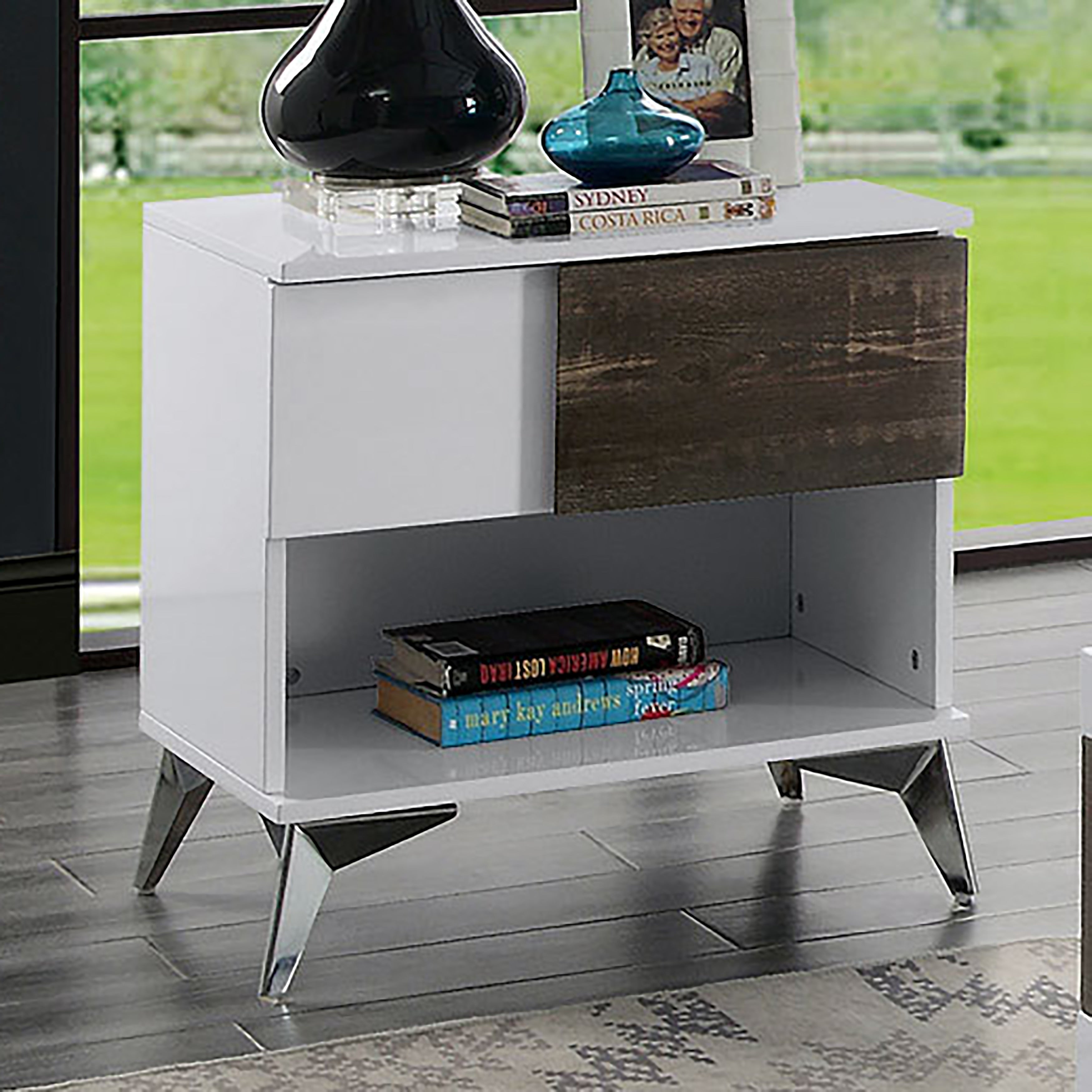 Furniture Of America Lennette Contemporary Whiteandoak End Table