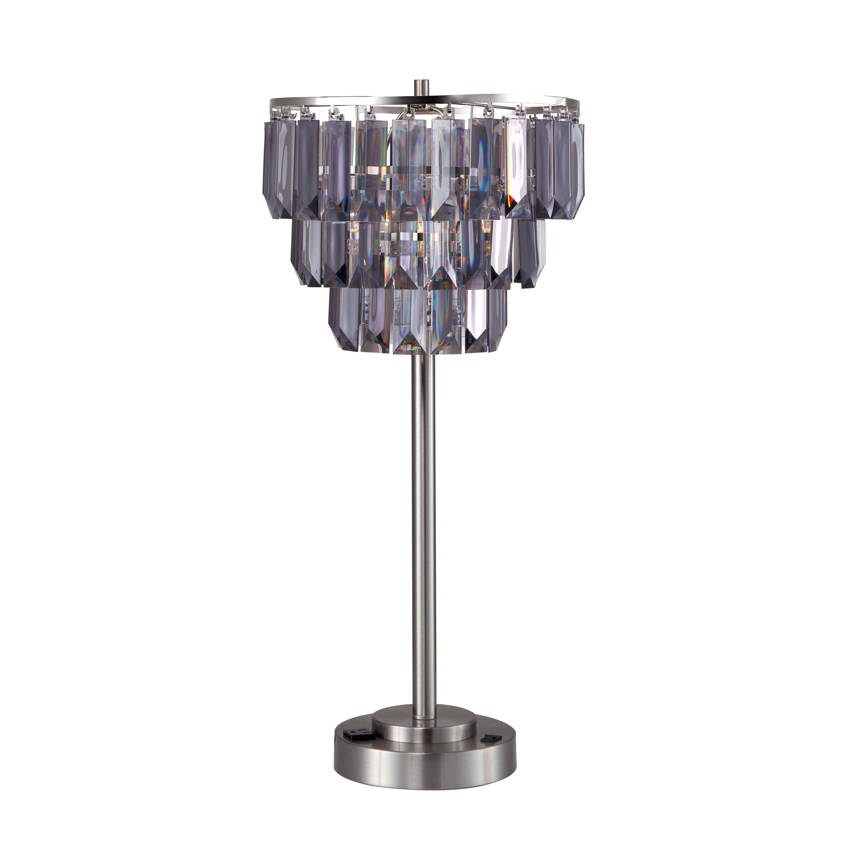 Furniture Of America Letty Contemporary Tiered Crystal Table Lamp