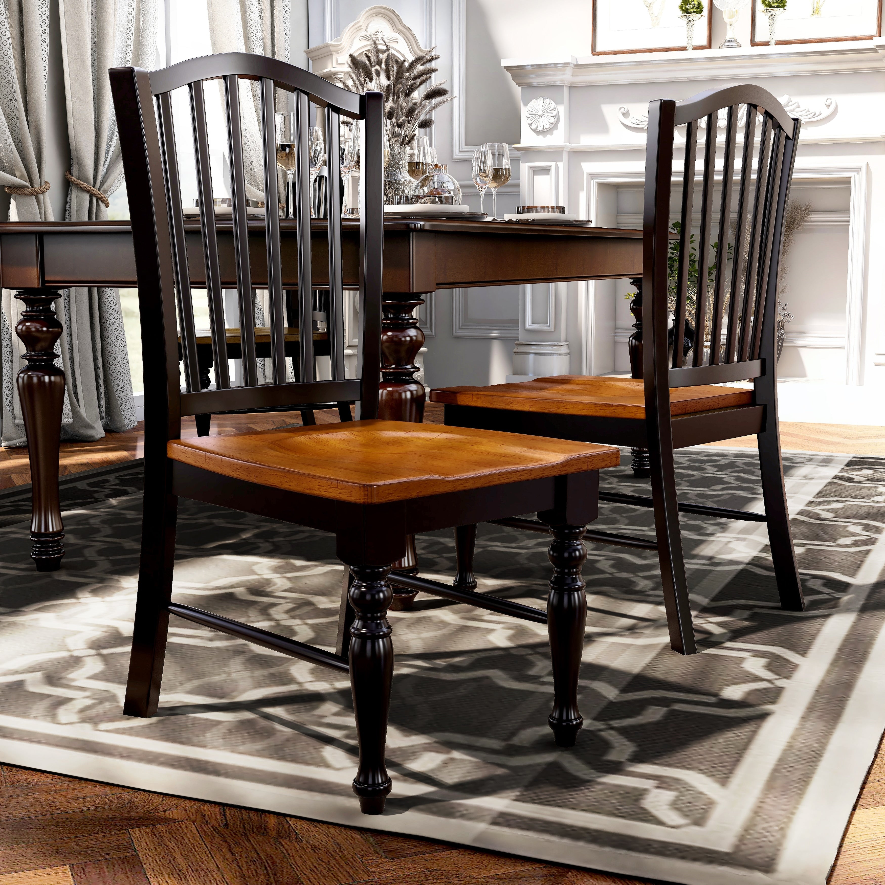 The Gray Barn Bullhouse Two Tone Country Style Dining Chair Set Of 2