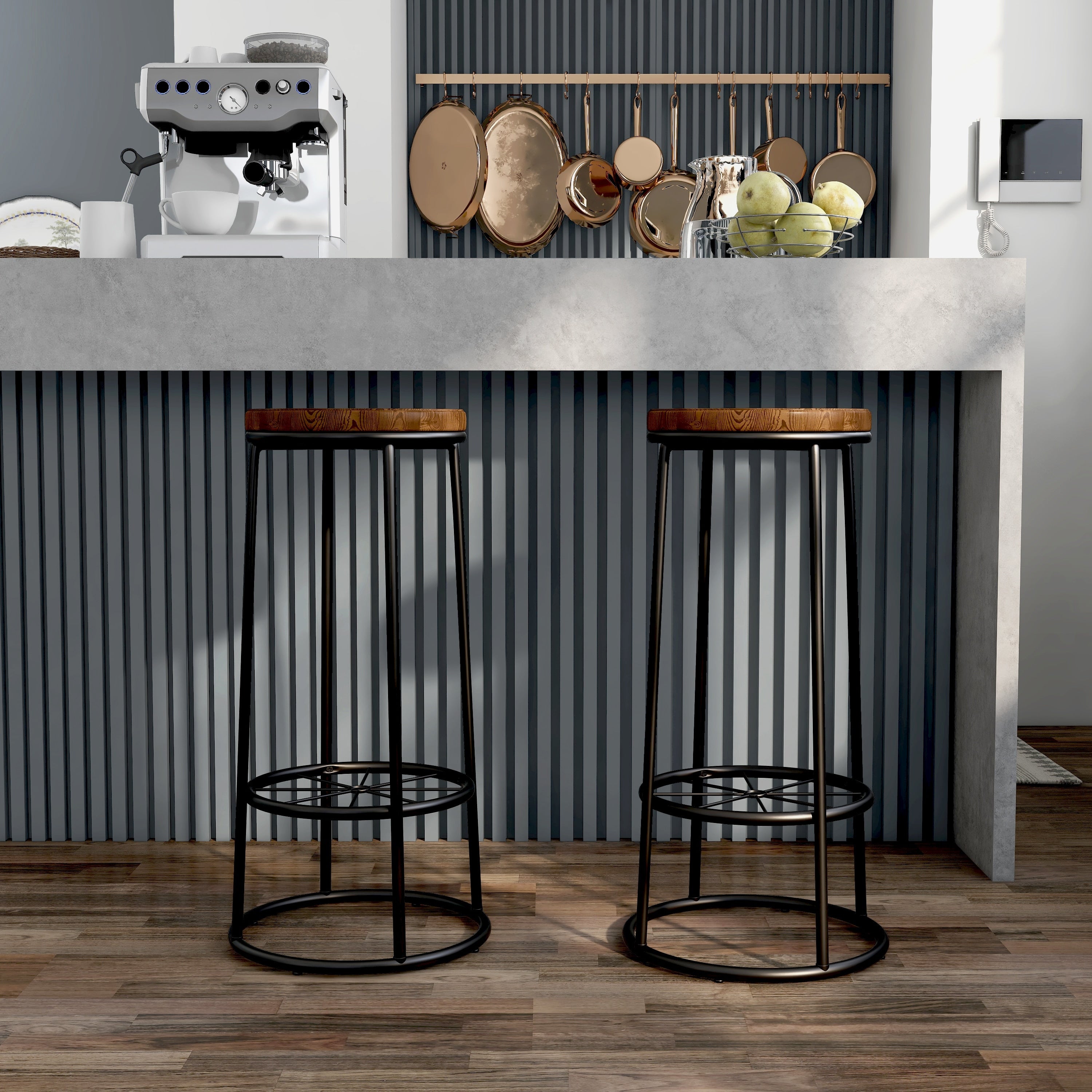 Artemi Rustic Bar Height Stool By Foa Set Of 2